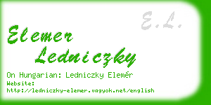 elemer ledniczky business card
