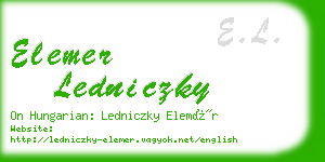elemer ledniczky business card